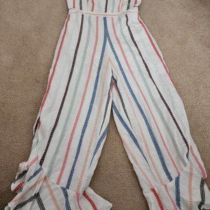 Anthropologie red Carter linen jumpsuit
